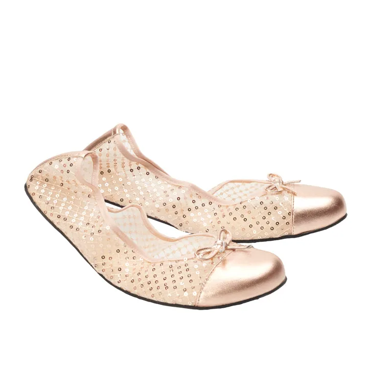 Женские балетки ZAQQ TWIST SHEER Gold (золотистый цвет) — фото 1 из 4