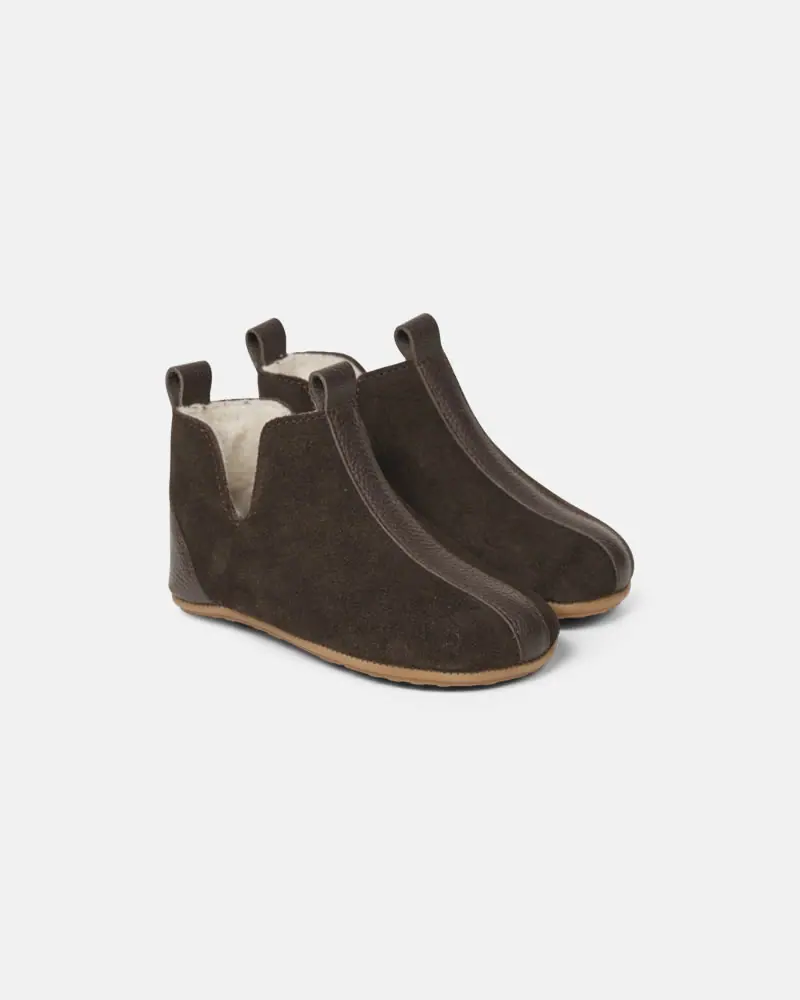 Детские босоногие домашние тапочки Bundgaard Toto Dark Brown