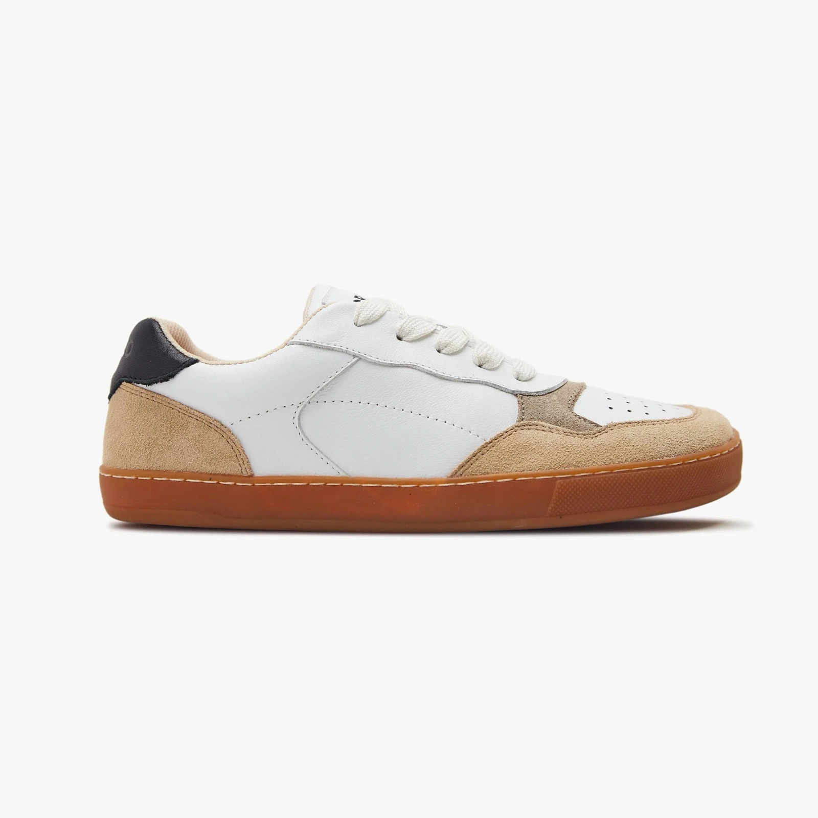 Босоногие кеды Origo Modern Retro Sneaker — белый с бежевой замшей, фото 3