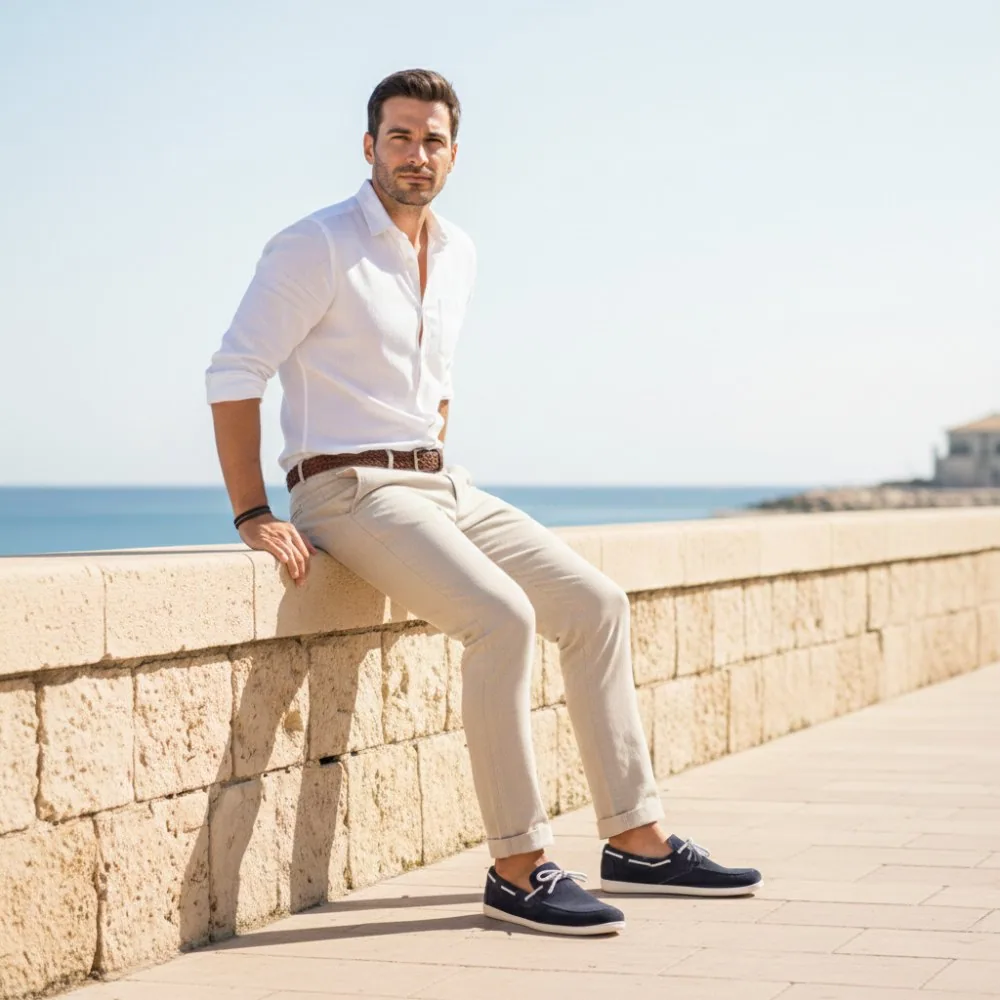 Мужские мокасины ZAQQ QEA Velours Blue (синий цвет), фото 10