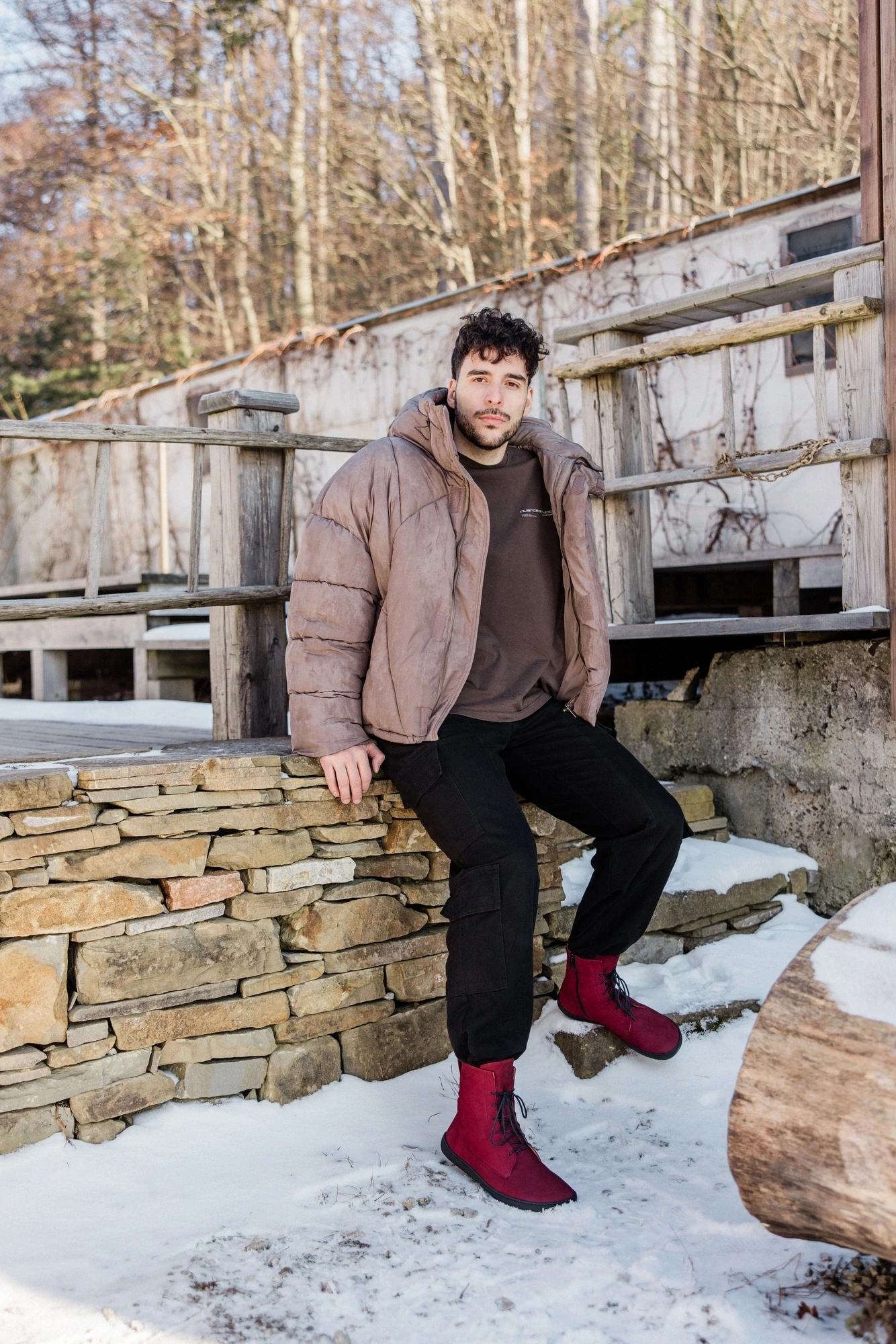 Босоногие ботинки Shapen COZY 2.0 — бордовый, фото 3