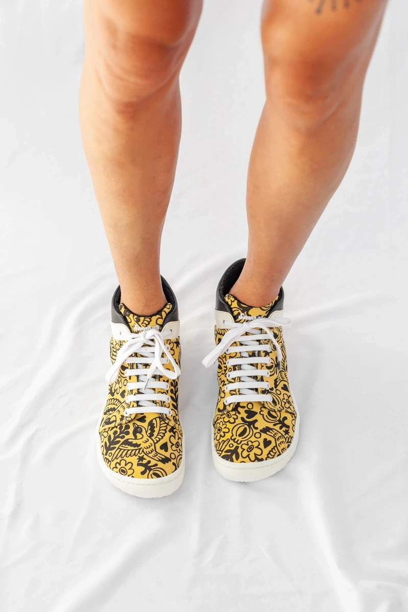 Босоногие ботинки Sambas the bambas Original Sol — жёлтые с рисунком, фото 11